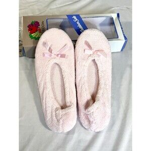 Fruit of the Loom Pink Ballerina Slippers M 6.5-7.5 Bow NIB Vintage Balletcore